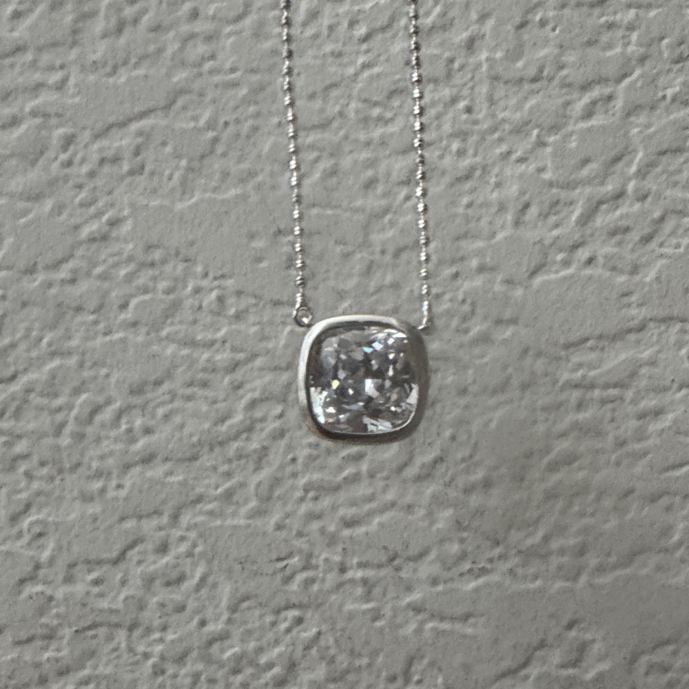 Melinda Maria Silver Hello Flawless Diamondette Pendant Necklace